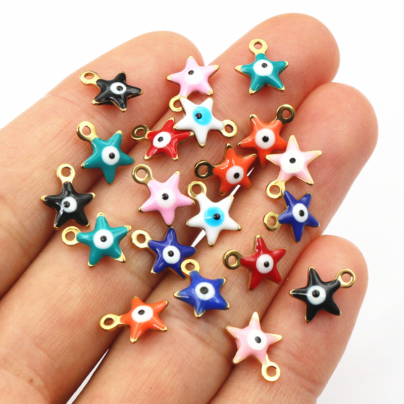 Evil Eye Bracelet - 20pcs 10x8.5mm 에나멜 이블 아이즈 스타