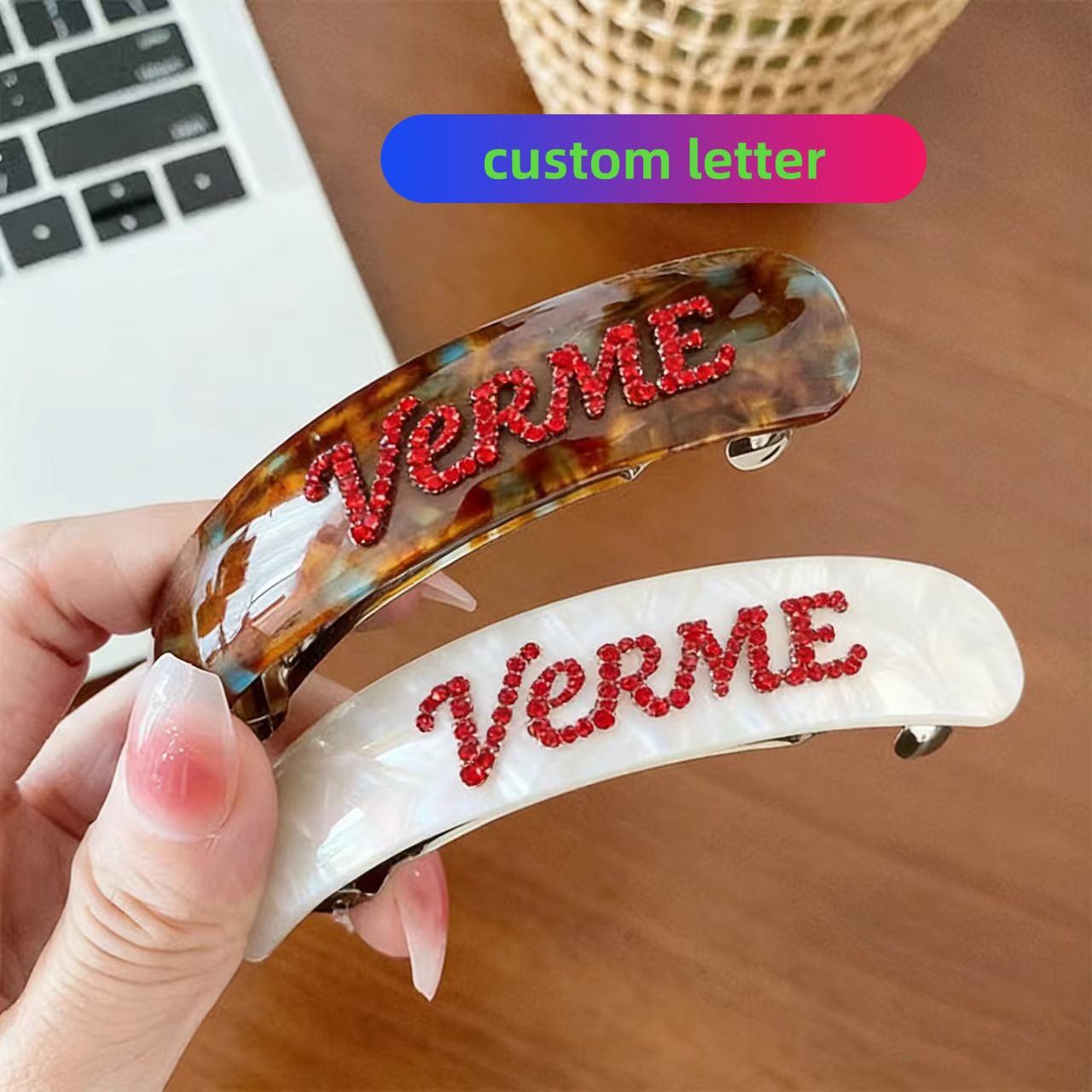 Women Accessories Name In English - 맞춤형 영어 이름 문자 스프링 클립