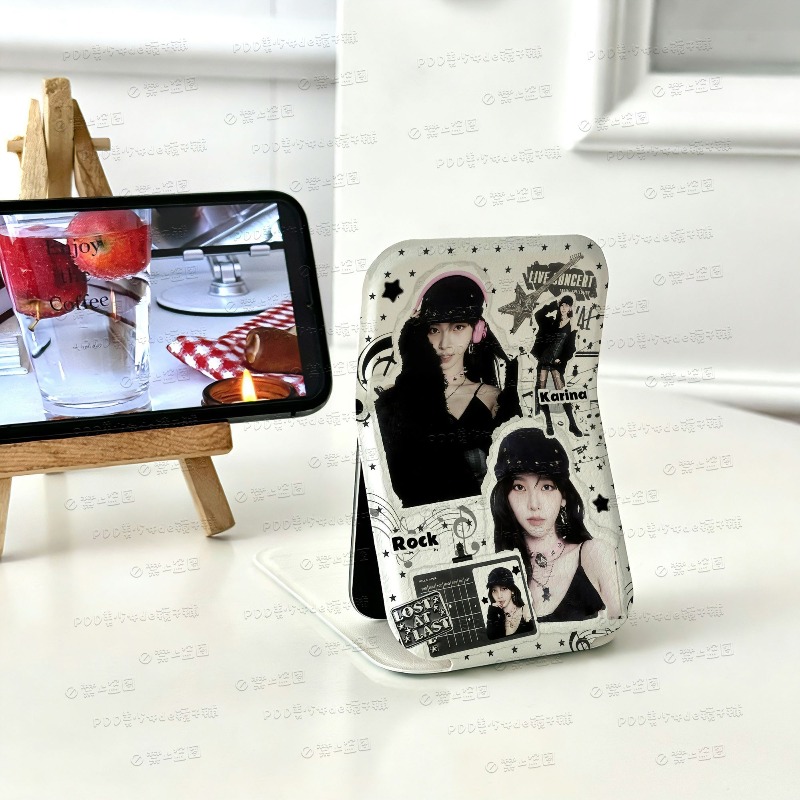 Women'S Vanity Accessories - Aespas 미니 접이식 메이크업 거울 수직