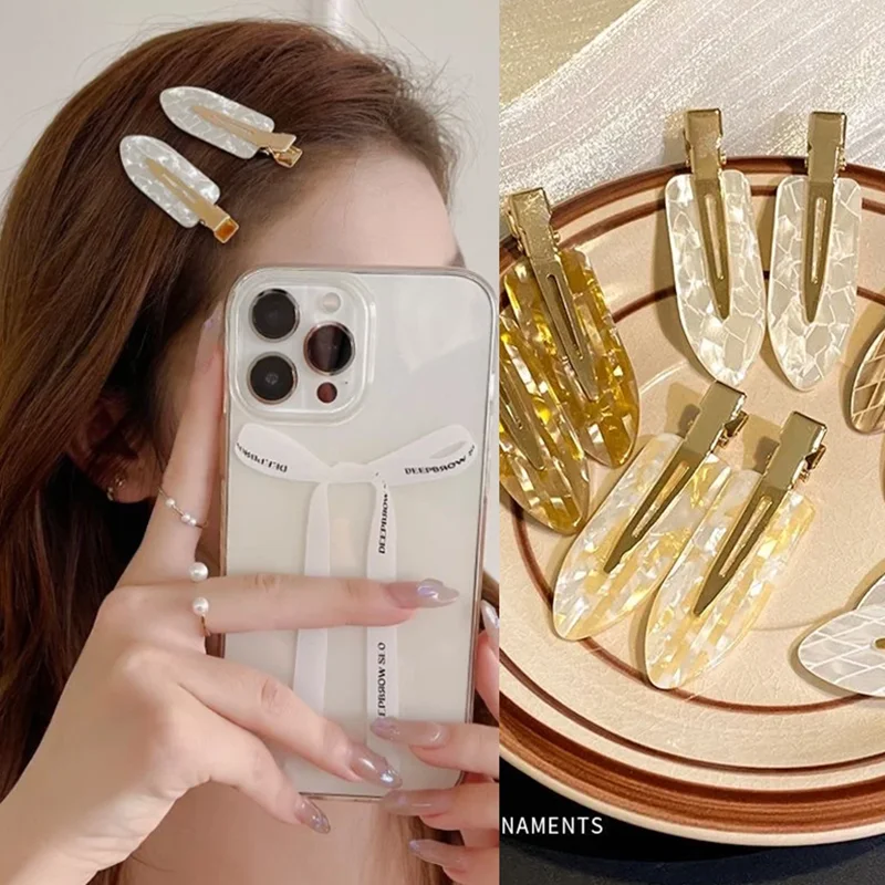 Women'S Vanity Accessories - 여성용 화이트 골드 핑크 헤어 클립,