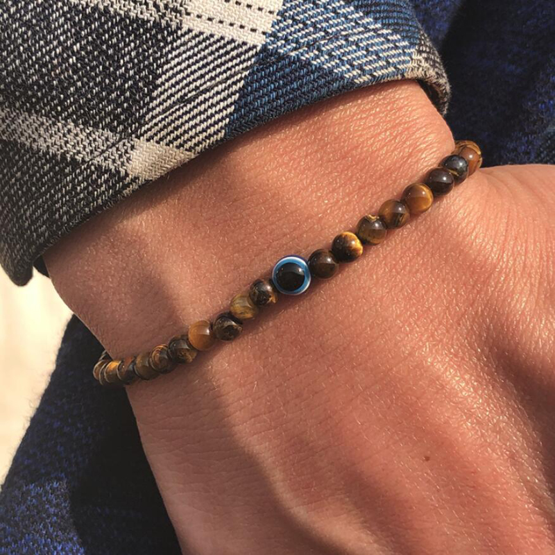 Evil Eye Bracelet - 남성용 미니멀리스트 오토바이 팔찌, 터키 악마의