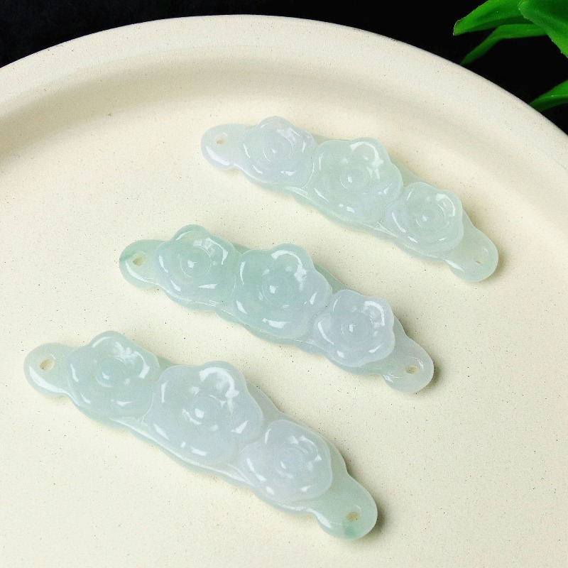 Women Accessories To Gift - 1pc 천연 경옥 에메랄드 꽃 핸드
