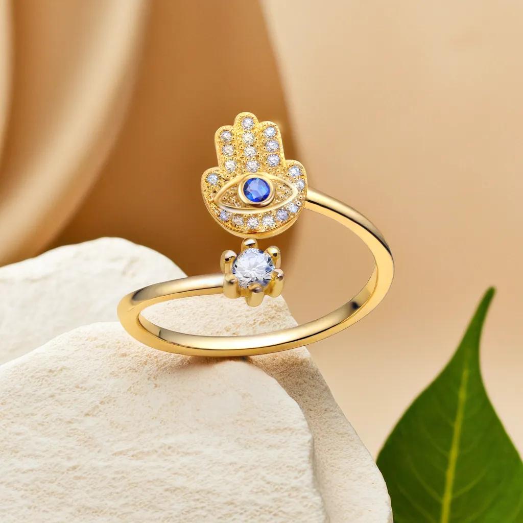 Evil Eye Bracelet - YILUOCD Hamsa 손 조절 링 터키어