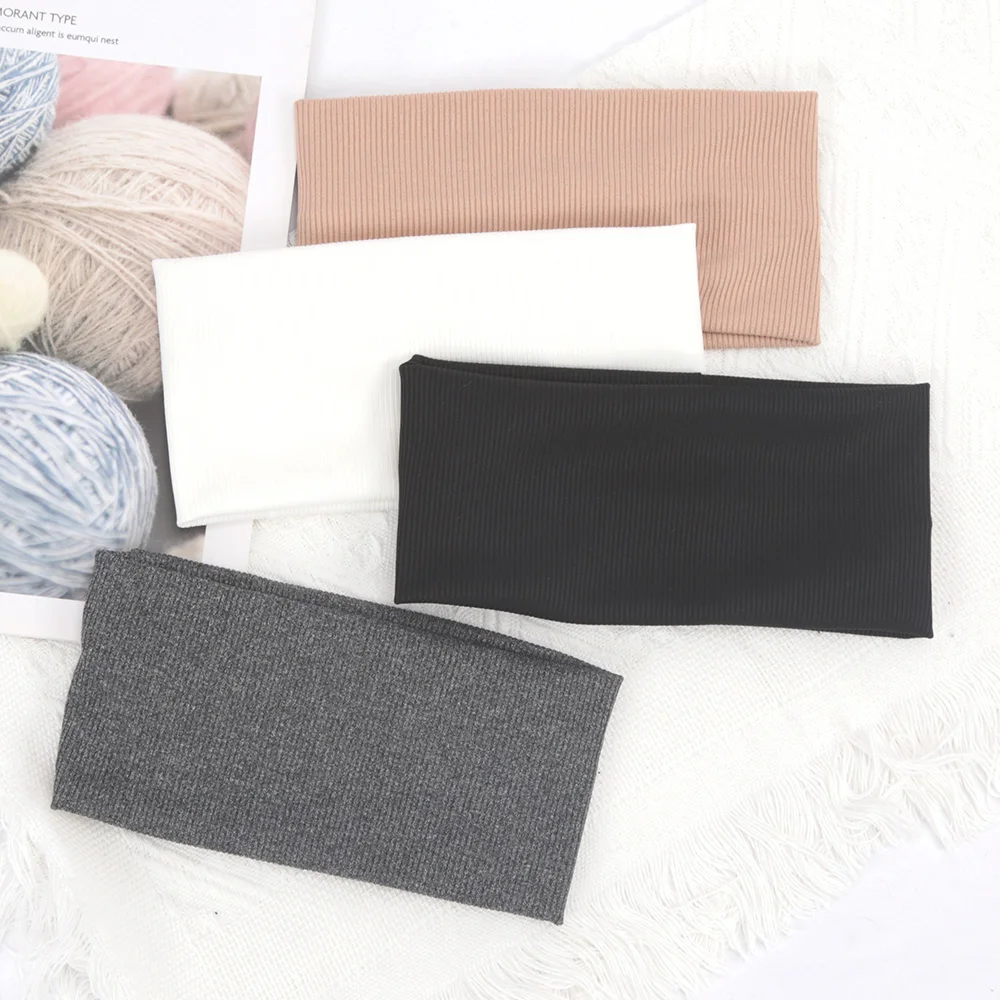 Women'S Running Accessories - 넓은 헤어밴드 단색 탄성 헤어밴드 터번