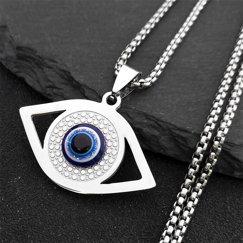 Evil Eye Bracelet - 이슬람 하마사 푸른 눈 목걸이 스테인리스