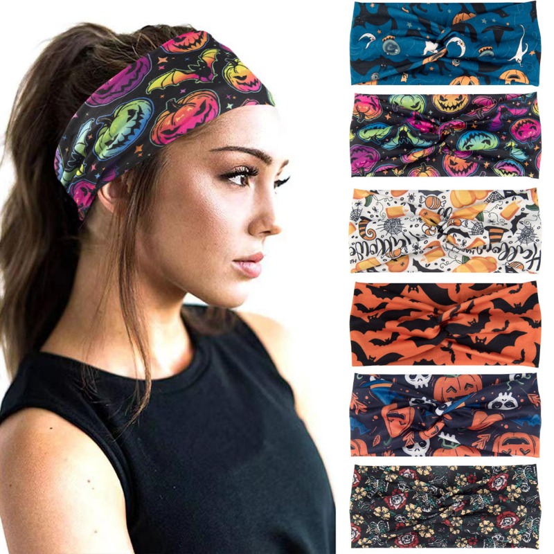 Women'S Running Accessories - 보헤미안 인쇄 해골 호박 Grimace 할로윈