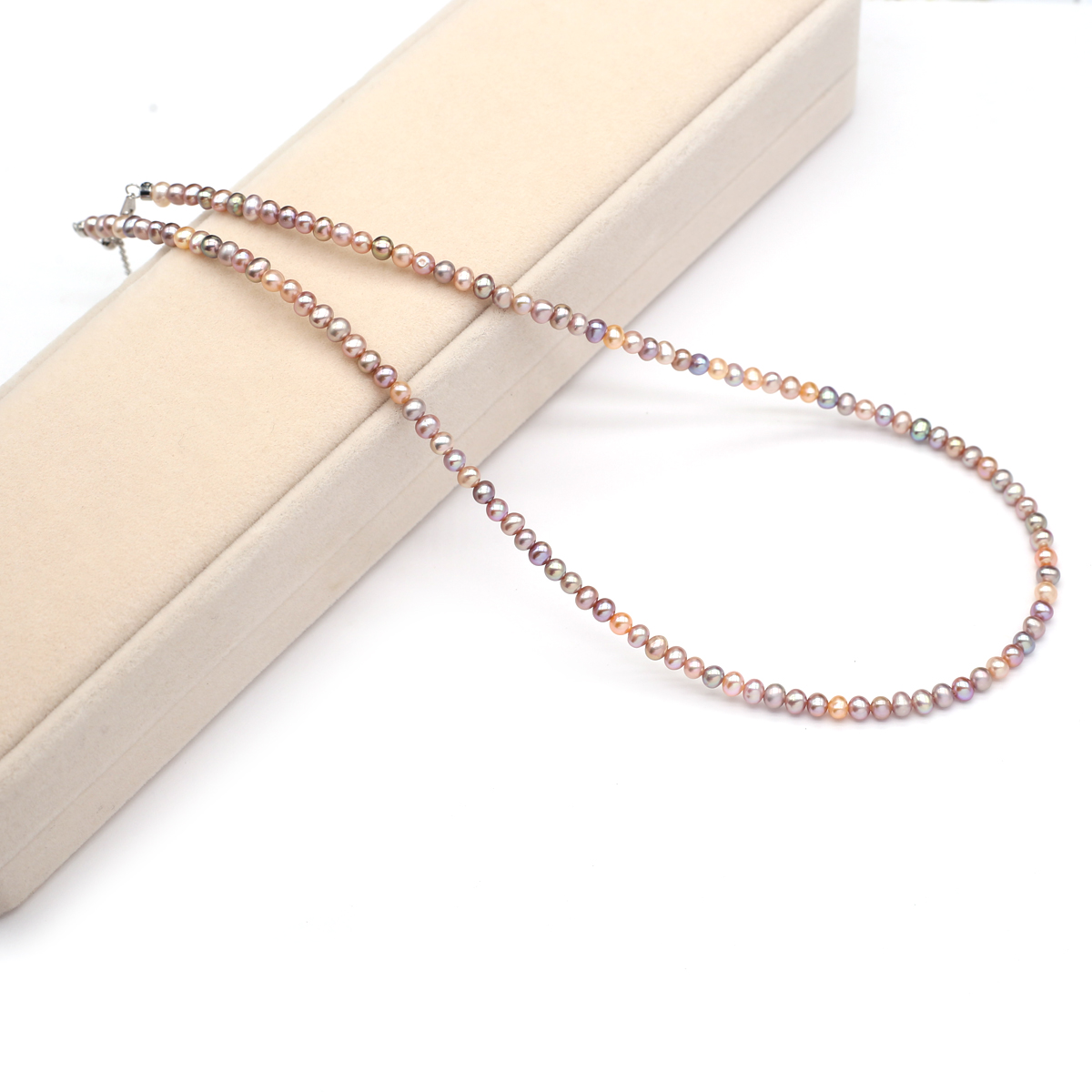 Woman Accessory - 진짜 천연 담수 진주 목걸이 3-4mm