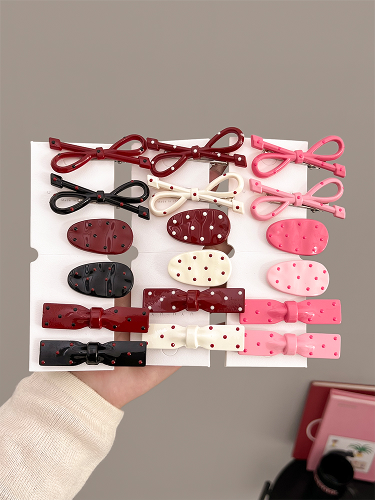 Accessories Brand For Women - 스위트 쿨 폴카 도트 나비 매듭