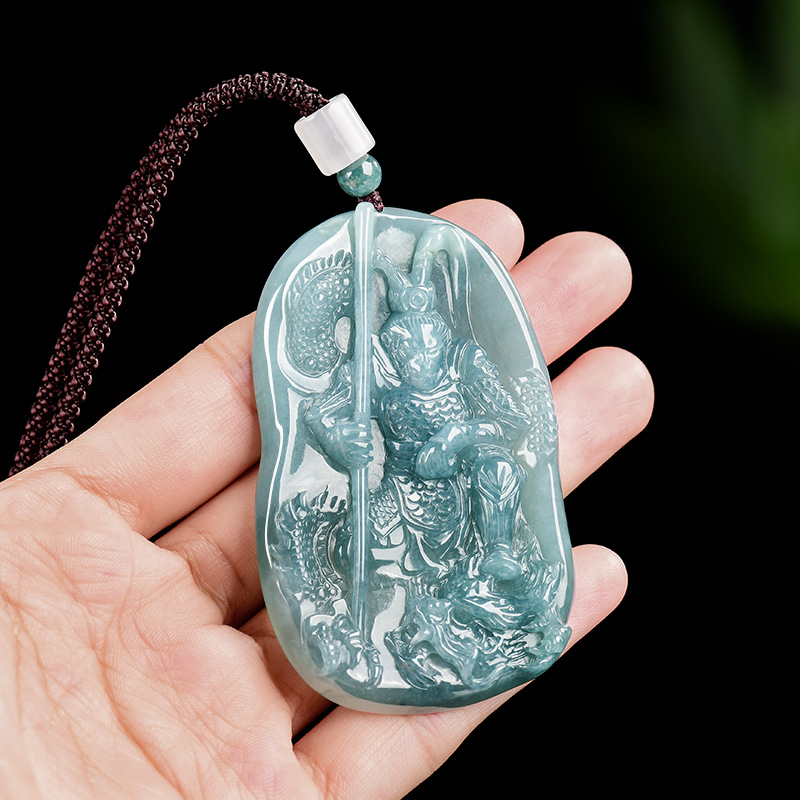 Women Accessories To Gift - 버마산 경옥 원숭이 왕 펜던트 목걸이