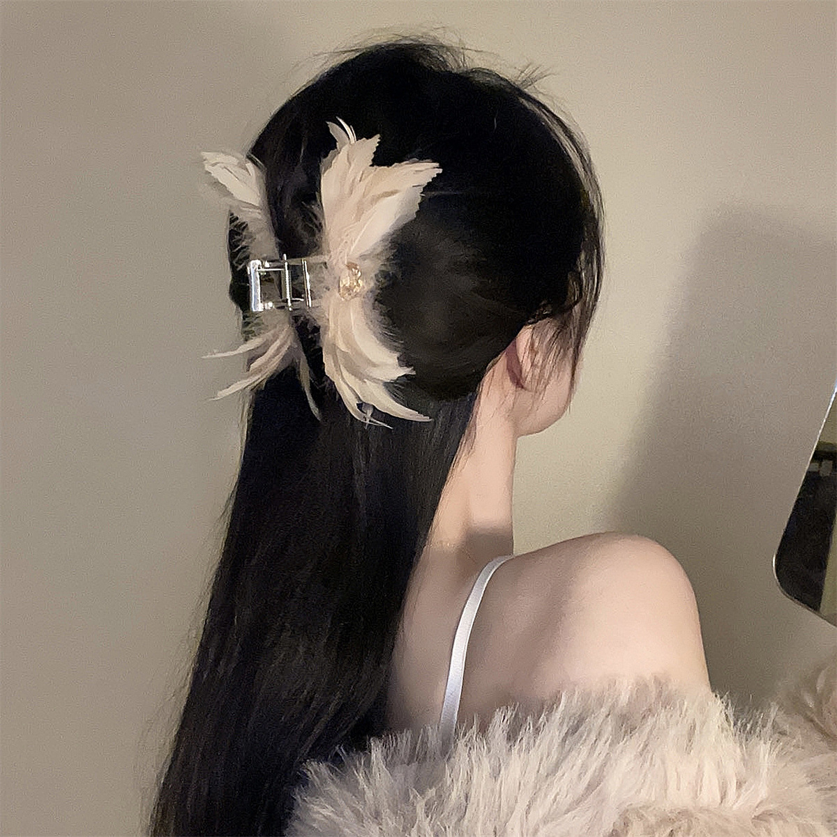 여성용 헤어 클로 클립 한국 깃털 Y2K 스위트 럭셔리 - Accessories Brand For Women 리뷰 및 가격
