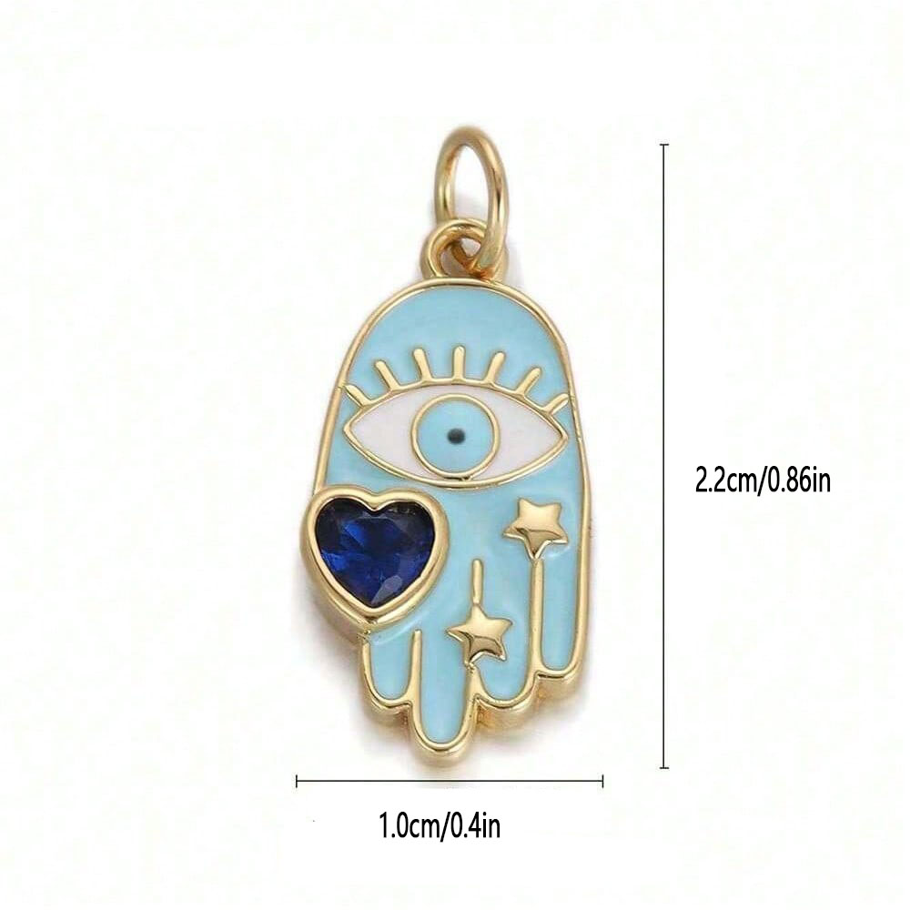 1PC 구리 지르콘 도금 하트 모양 악마의 눈 DIY  - Evil Eye Bracelet 리뷰 및 가격