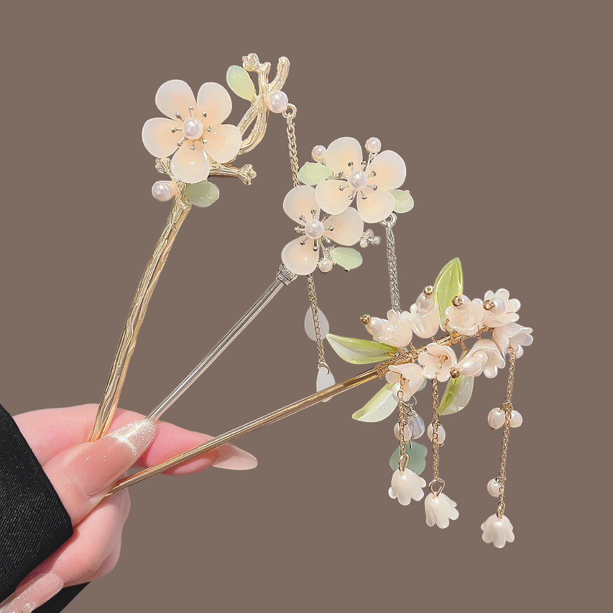 빈티지 중국 스타일 태슬 헤어핀 밸리 릴리 꽃 진주 디 - Pearl Hair Pin 리뷰 및 가격