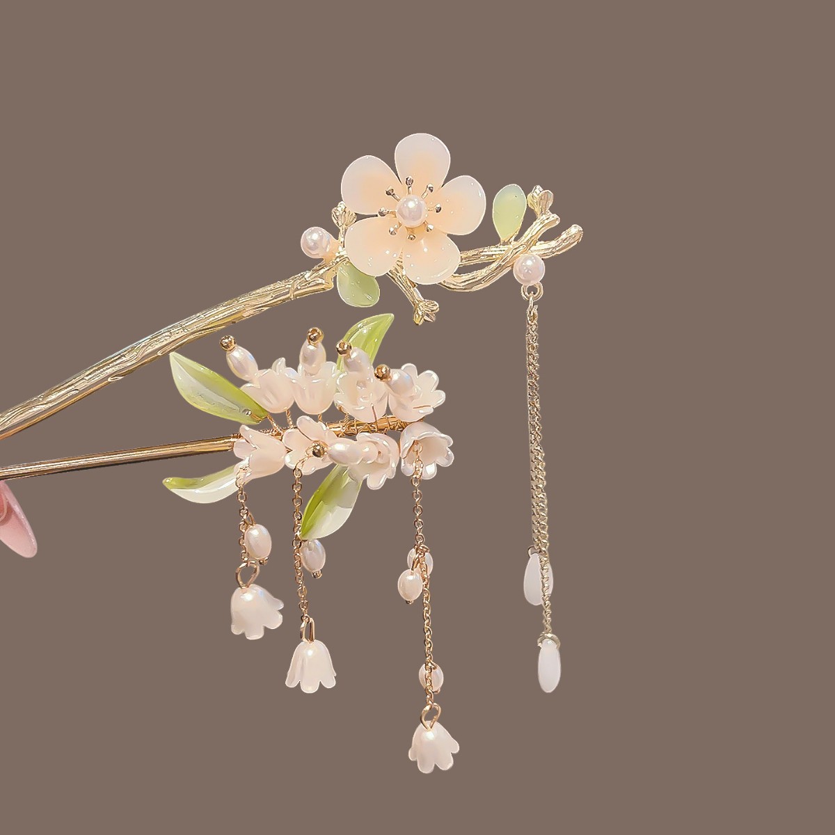 빈티지 중국 스타일 태슬 헤어핀 밸리 릴리 꽃 진주 디 - Pearl Hair Pin 리뷰 및 가격