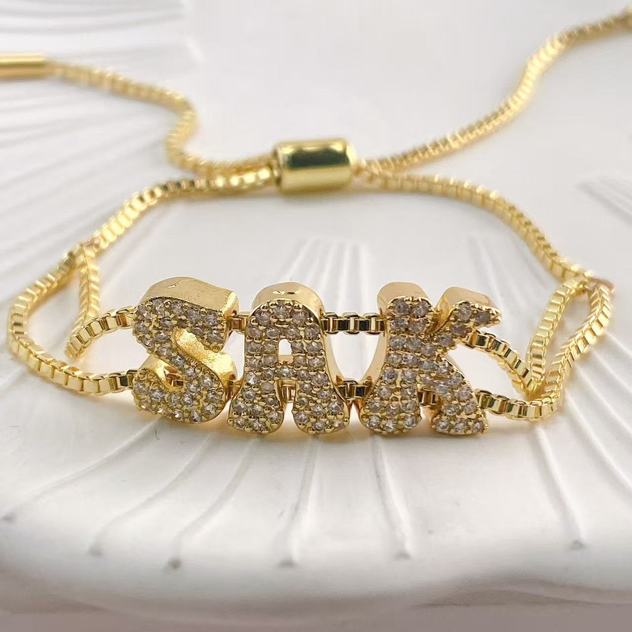 영어로 된 26개의 글자가 있는 세련된 금 DIY 이름 - Women Accessories Name In English 리뷰 및 가격