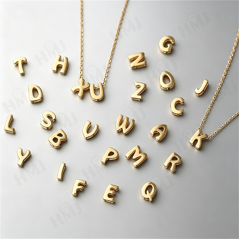 레터 목걸이 S925 실버 도금 18K 골드 미니 스무 - Women Accessories Name In English 리뷰 및 가격