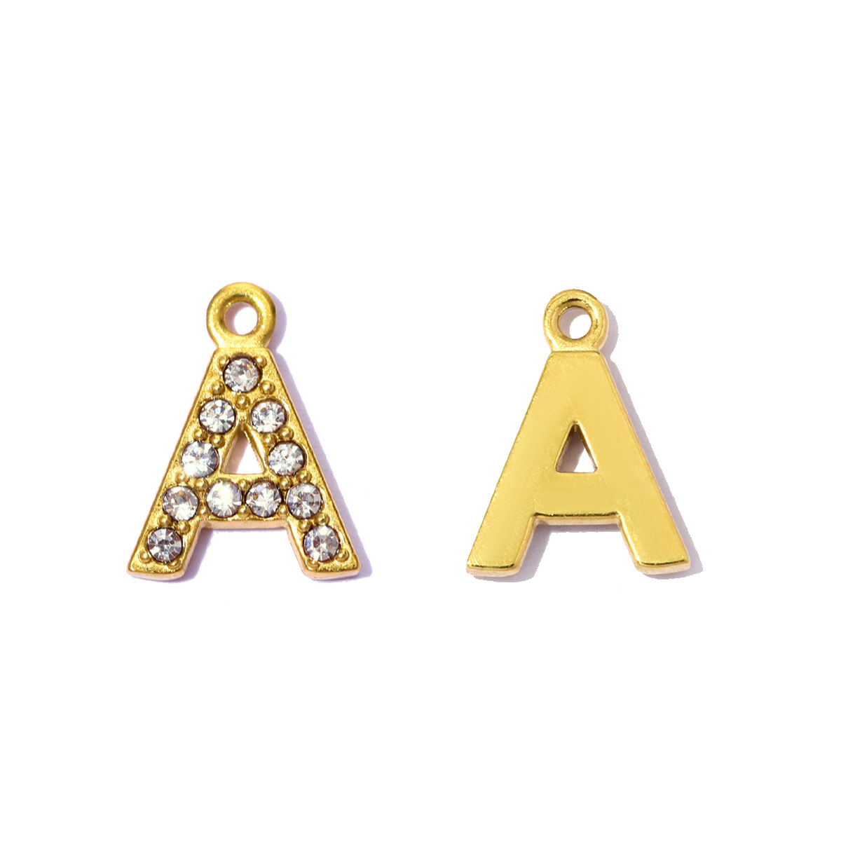 3개/세트 영어 알파벳 목걸이 펜던트 라인스톤 A-Z  - Women Accessories Name In English 리뷰 및 가격