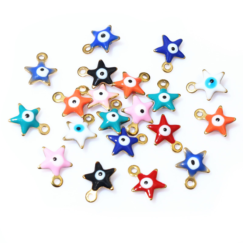 20pcs 10x8.5mm 에나멜 이블 아이즈 스타 매 - Evil Eye Bracelet 리뷰 및 가격