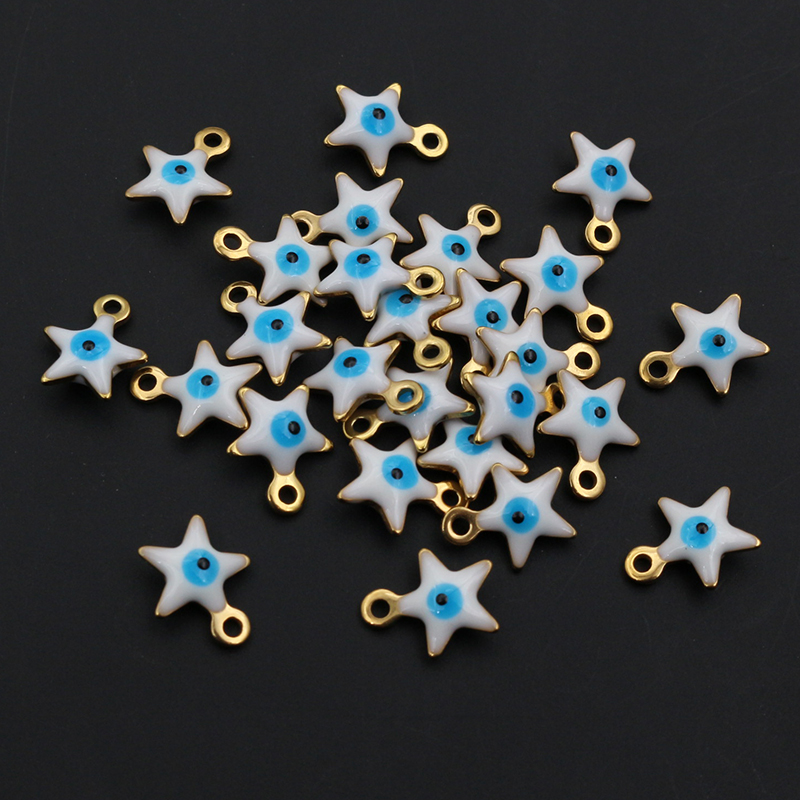 20pcs 10x8.5mm 에나멜 이블 아이즈 스타 매 - Evil Eye Bracelet 리뷰 및 가격