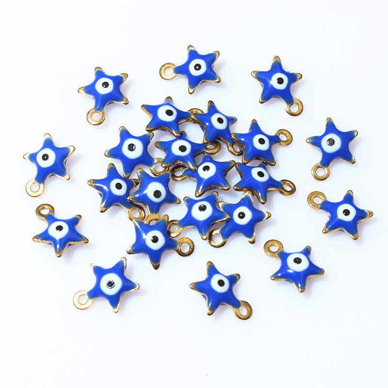 20pcs 10x8.5mm 에나멜 이블 아이즈 스타 매 - Evil Eye Bracelet 리뷰 및 가격