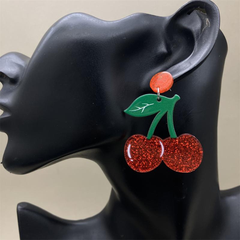 새롭고 사랑스러운 과일 귀걸이 망고 딸기 수박 과일 귀 - Women'S Accessories Mango 리뷰 및 가격