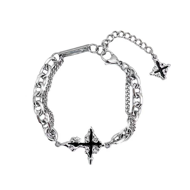 남녀 공용 펑크 블랙 크로스 펜던트 체인 목걸이 팔찌, - Women'S Accessories In The 90S 리뷰 및 가격