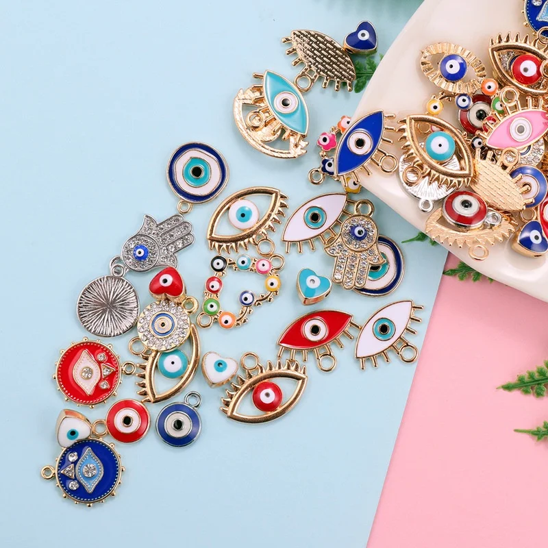 30개 혼합 합금 컬러 에나멜 라인스톤 다이아몬드 악마 - Evil Eye Bracelet 리뷰 및 가격