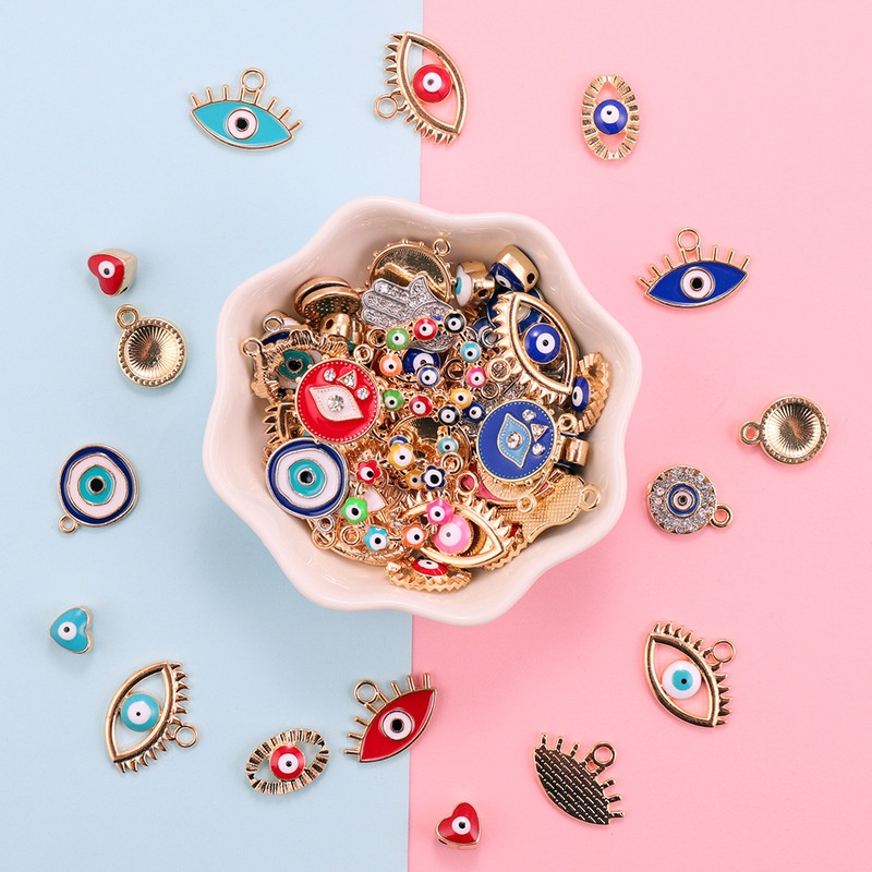 30개 혼합 합금 컬러 에나멜 라인스톤 다이아몬드 악마 - Evil Eye Bracelet 리뷰 및 가격