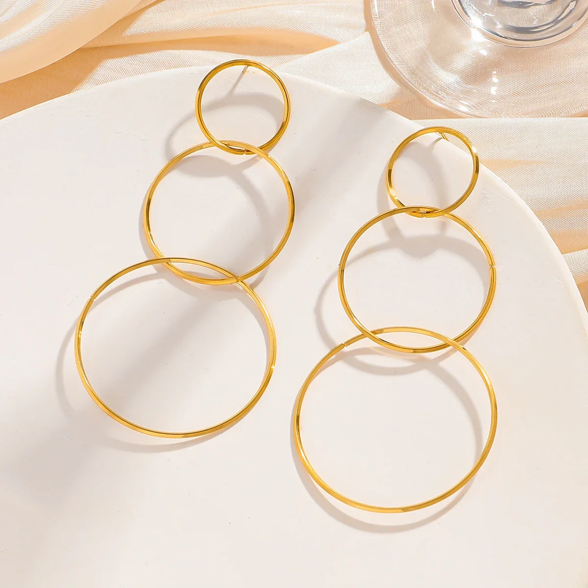 럭셔리 심플 3 원형 스테인레스 스틸 기하학 귀걸이 여 - Women'S Accessories Mango 리뷰 및 가격