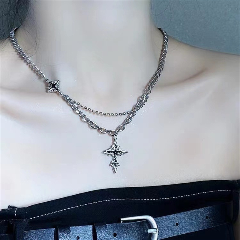 고딕 빈티지 Y2K 붉은 유리 하트 스타 크로스 펜던트 - Women'S Accessories In The 90S 리뷰 및 가격