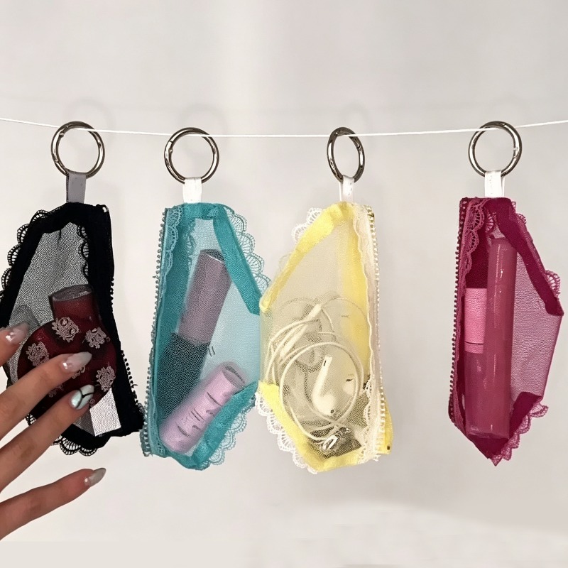 레이스 트림 메이크업 수납 파우치 헤드폰 화장품 지퍼  - Women Accessories Clearance 리뷰 및 가격