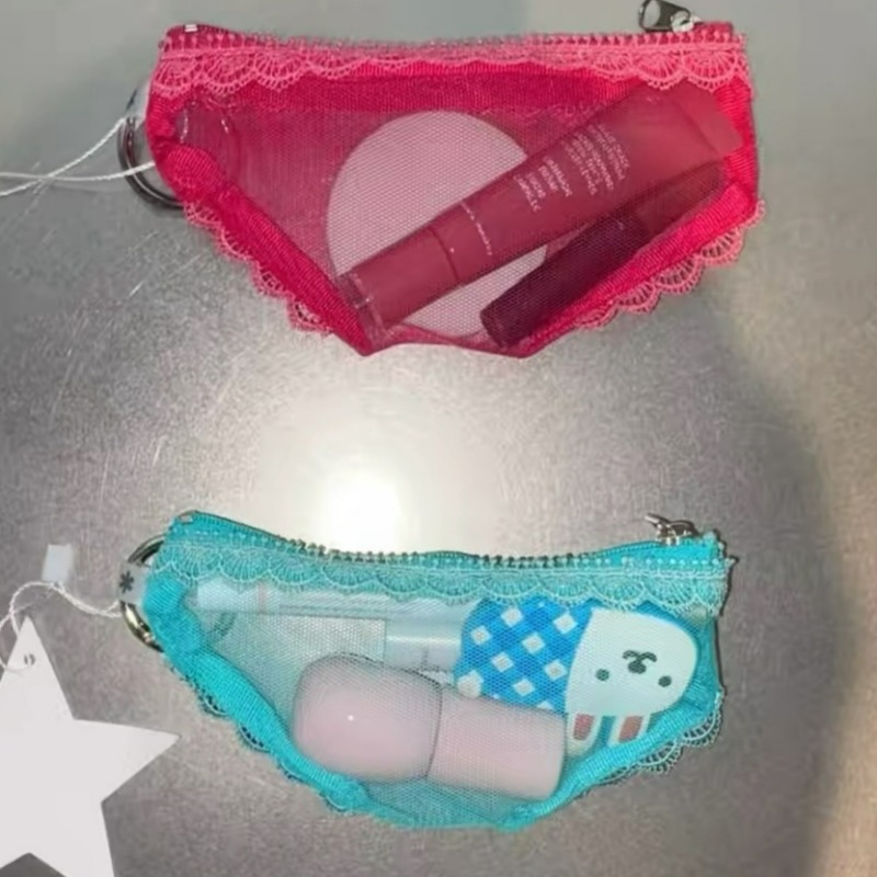 레이스 트림 메이크업 수납 파우치 헤드폰 화장품 지퍼  - Women Accessories Clearance 리뷰 및 가격