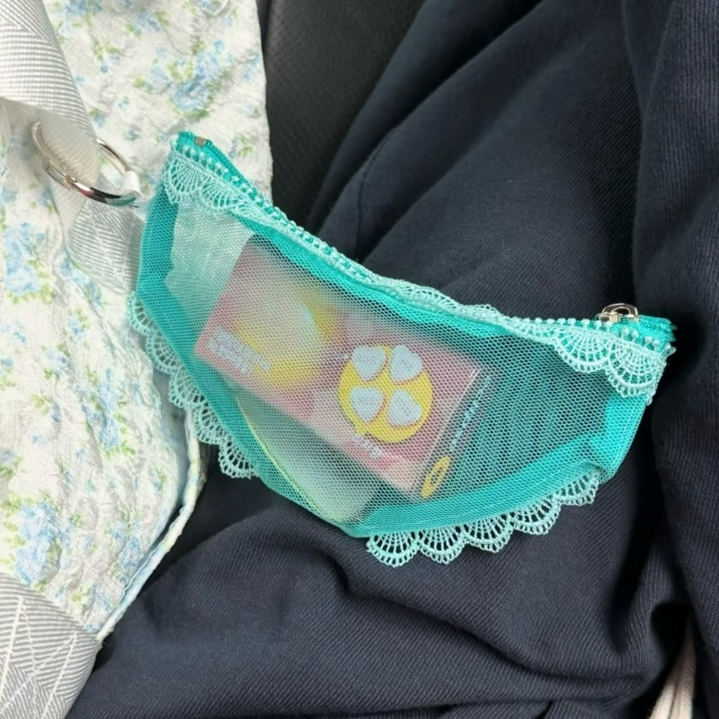 레이스 트림 메이크업 수납 파우치 헤드폰 화장품 지퍼  - Women Accessories Clearance 리뷰 및 가격
