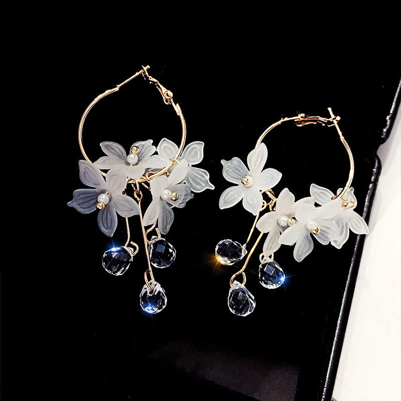 여성용 지르콘 화이트 플라워 드롭 귀걸이, 한국 패션  - Women'S Accessories Trends 2026 리뷰 및 가격