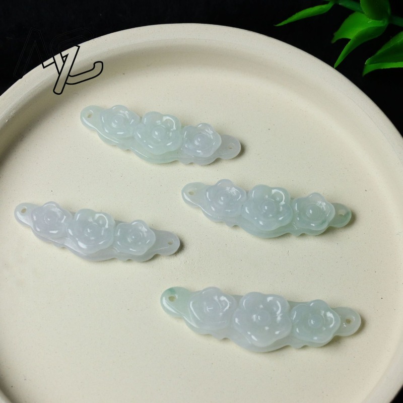1pc 천연 경옥 에메랄드 꽃 핸드 카드 DIY 액세서 - Women Accessories To Gift 리뷰 및 가격