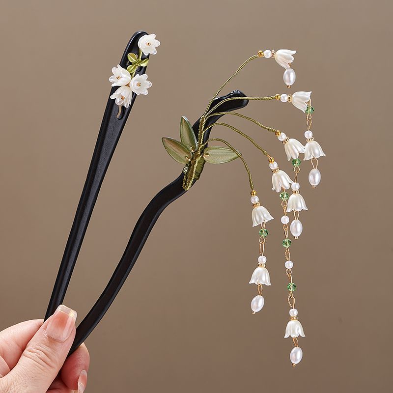 나무 꽃 머리핀 빈티지 은방울꽃 롱 태슬 헤어 스틱 여 - Pearl Hair Pin 리뷰 및 가격