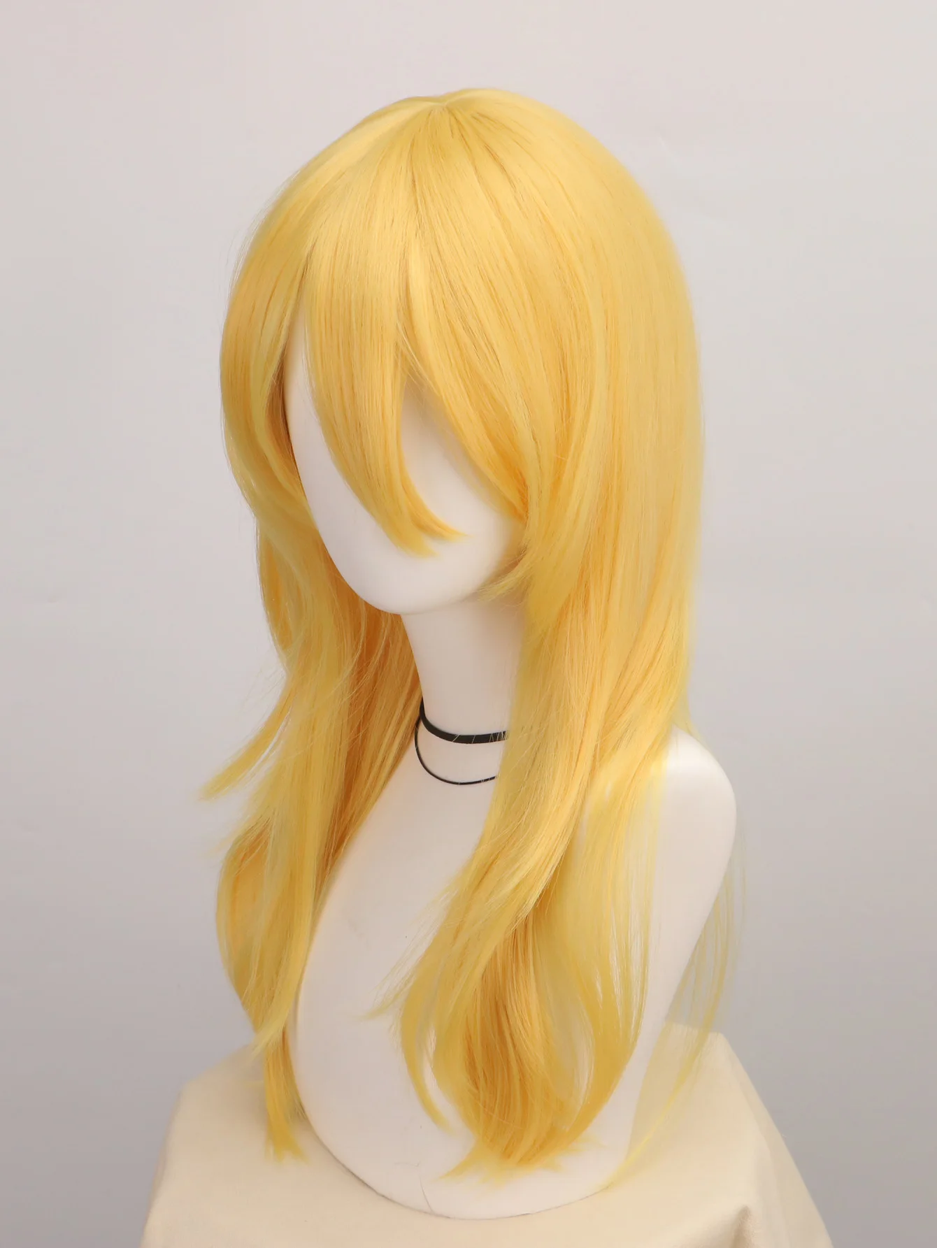 노란색 긴 큰 웨이브 곱슬 코스프레 파티 가발 앞머리가 - Women'S Yellow Accessories 리뷰 및 가격