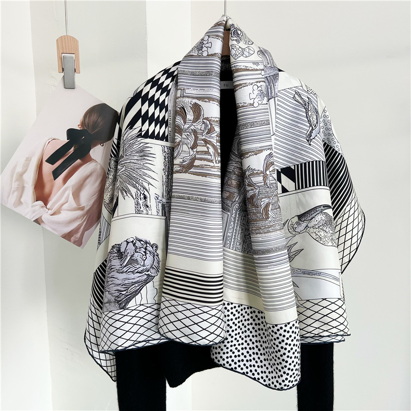 대형 실크 스카프 브랜드 디자이너 손으로 감은 가장자리 - Accessories Brand For Women 리뷰 및 가격