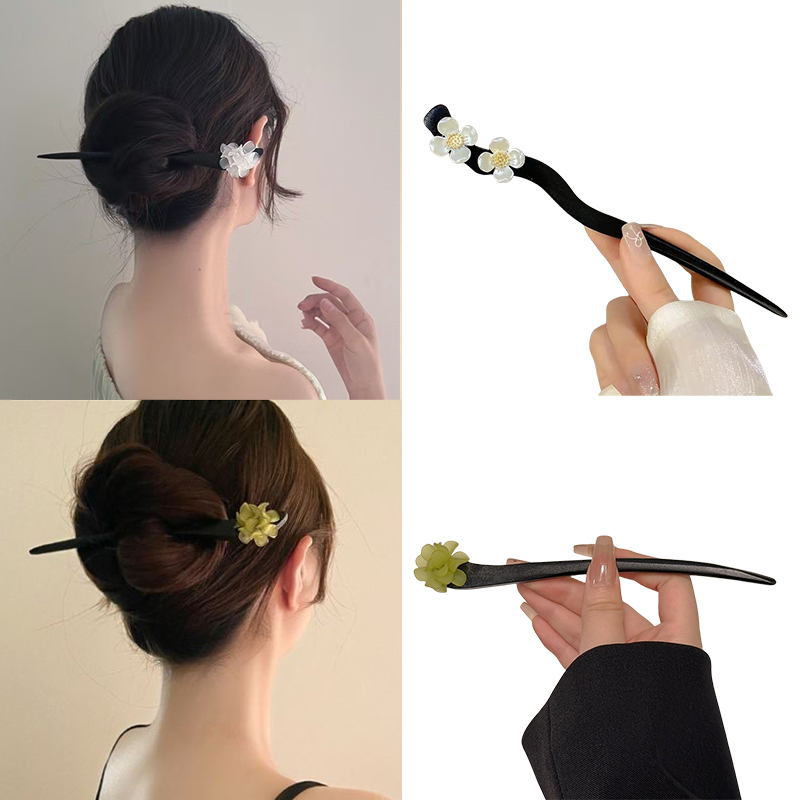 빈티지 중국 스타일 나무 꽃 머리 스틱 여성을위한 진주 - Pearl Hair Pin 리뷰 및 가격