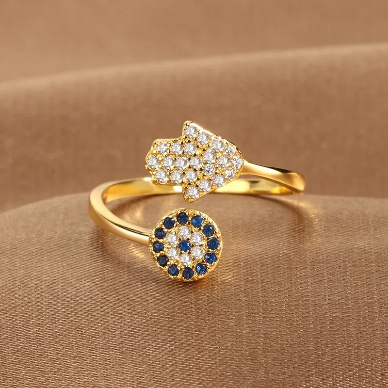 YILUOCD Hamsa 손 조절 링 터키어 CZ 악마 - Evil Eye Bracelet 리뷰 및 가격