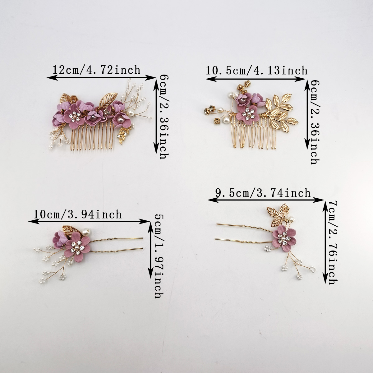 4pcs 진주 지르콘 럭셔리 헤어 합금 빗 세트 달콤한 - Pearl Hair Pin 리뷰 및 가격