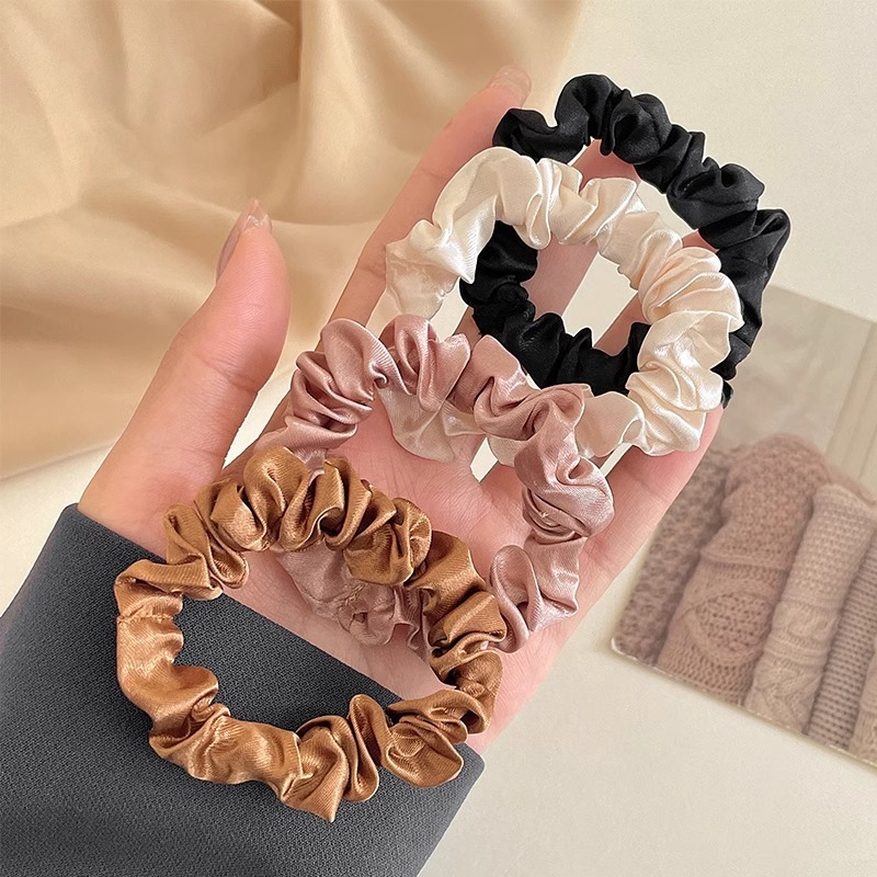 단색 새틴 실크 헤어 스크런치 여성용, 심플한 탄성 헤 - Accessories Brand For Women 리뷰 및 가격