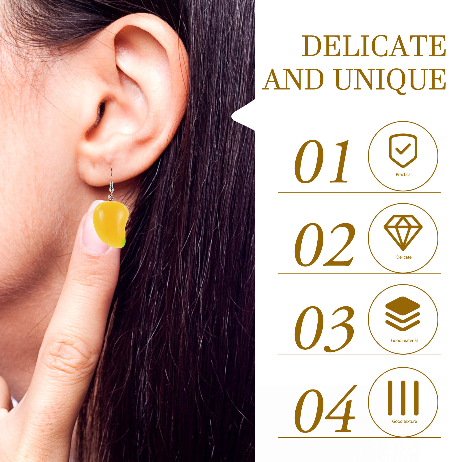 1쌍 망고 귀걸이 여성용 창의적인 열대 과일 펜던트 귀 - Women'S Accessories Mango 리뷰 및 가격