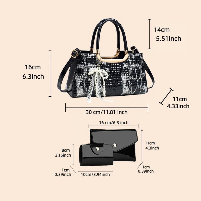 여성용 핸드백 세트, 악어 무늬 이브닝 클러치, 파티  - Women Accessories To Gift 리뷰 및 가격