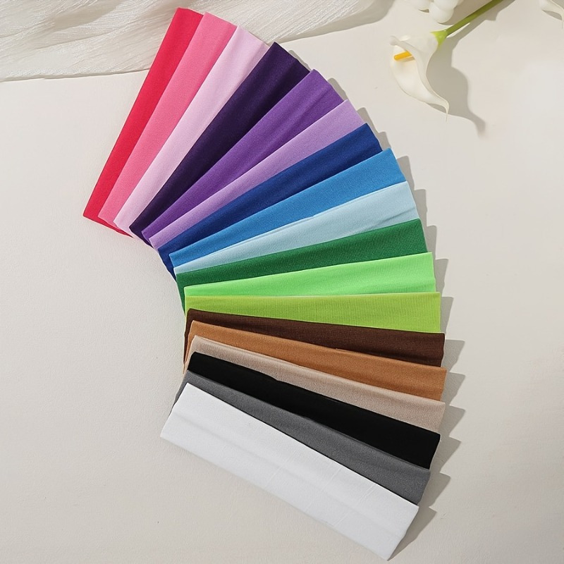 10pcs 탄성 헤어 밴드 패션 머리띠 솔리드 컬러 니 - Women'S Running Accessories 리뷰 및 가격