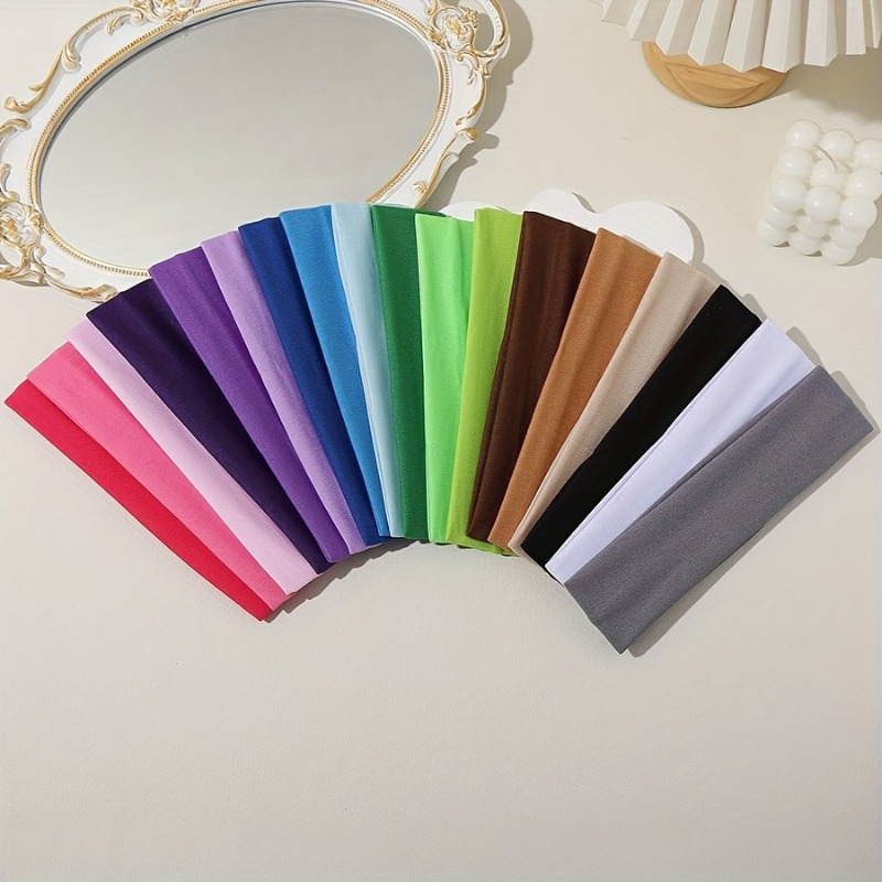 10pcs 탄성 헤어 밴드 패션 머리띠 솔리드 컬러 니 - Women'S Running Accessories 리뷰 및 가격