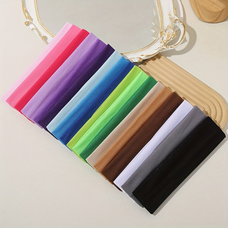 10pcs 탄성 헤어 밴드 패션 머리띠 솔리드 컬러 니 - Women'S Running Accessories 리뷰 및 가격