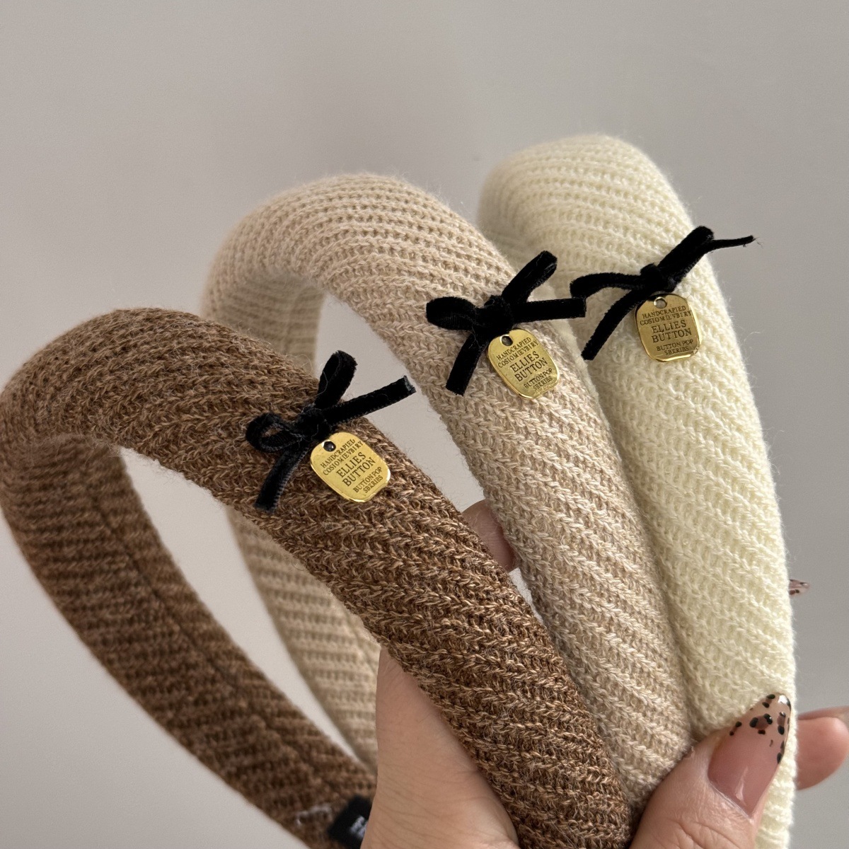 브랜드 뉴 젠틀 브라운 패브릭 머리띠 보우 하이 두개골 - Accessories Brand For Women 리뷰 및 가격